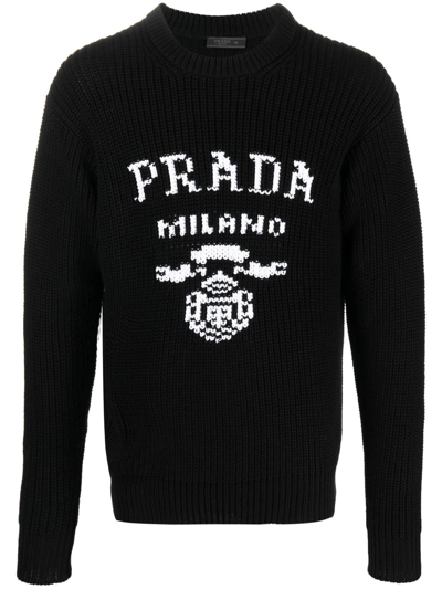 Shop Prada Logo-intarsia Jumper
