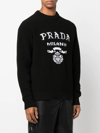 Shop Prada Logo-intarsia Jumper