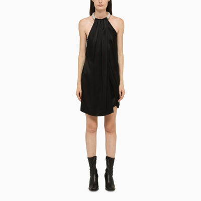 Shop Stella Mccartney Short Black Dress With Crystals
