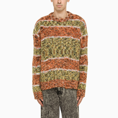 Shop Andersson Bell | Multi-coloured Striped Crew Neck Sweater In Orange