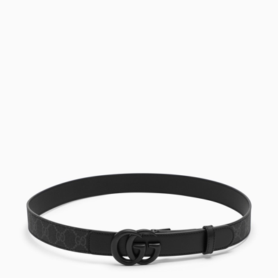 Shop Gucci Black Belt With All-over Logo