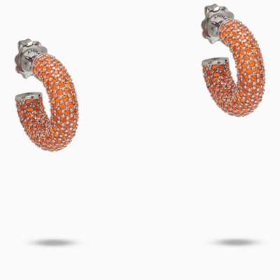 Shop Amina Muaddi | Orange Crystal Cameron Earrings