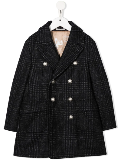 Shop Brunello Cucinelli Plaid-check Print Double-breasted Coat In Blue