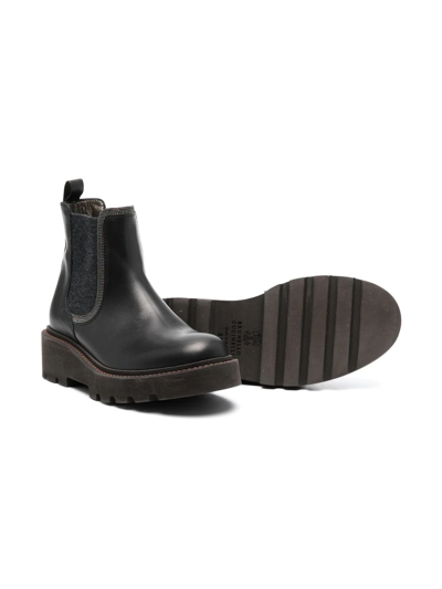 Shop Brunello Cucinelli Bead-detailing Chelsea Boots In Black