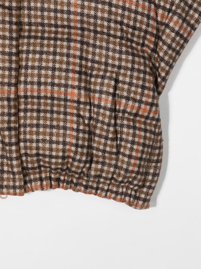 Shop Brunello Cucinelli Check-print Padded Jacket In Neutrals