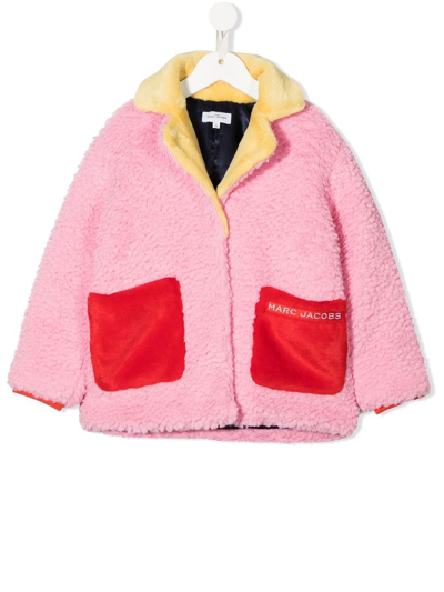 Marc Jacobs Colour-block Textured Coat In Pink