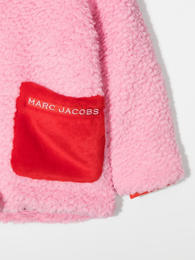 Marc Jacobs Colour-block Textured Coat In Pink