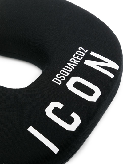 Shop Dsquared2 Logo-print Cotton Travel Pillow In Black