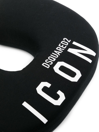 Dsquared2 Logo-print Cotton Travel Pillow In Black