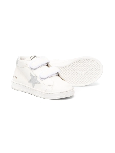 Shop Golden Goose June Star-patch Leather Sneakers In White