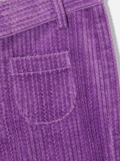 Shop Mini Rodini Corduroy Flared Trousers In Purple
