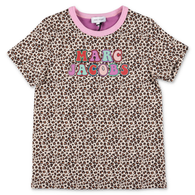 Shop Little Marc Jacobs Marc Jacobs T-shirt Animalier In Jersey Di Cotone