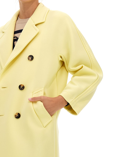 Shop Max Mara Double-breasted Long-sleeved Coat In Giallo