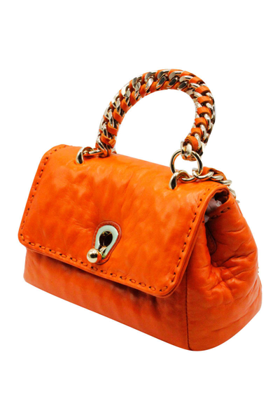 Shop Ermanno Scervino Handbag And Shoulder Bag In Soft Embossed Nappa In Orange