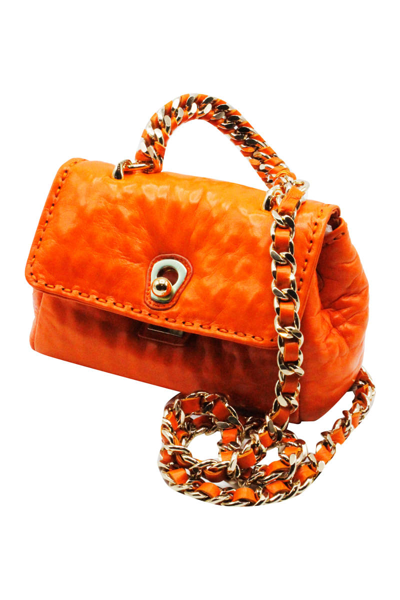 Shop Ermanno Scervino Handbag And Shoulder Bag In Soft Embossed Nappa In Orange
