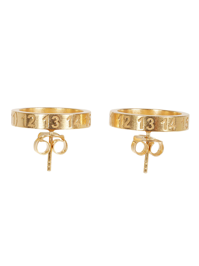 Shop Maison Margiela Number Detail Earrings In Gold
