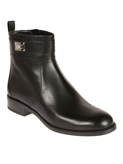 Shop Michael Kors Padma Strap Flat Boots In Black