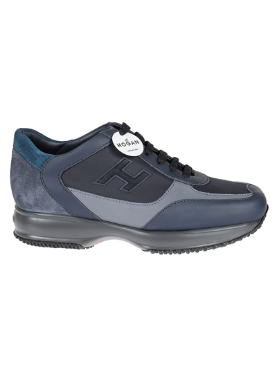 Shop Hogan Interactive H Flock Sneakers In Blue