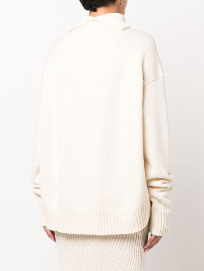 Shop Jil Sander Roll-neck Oversized Jumper In White