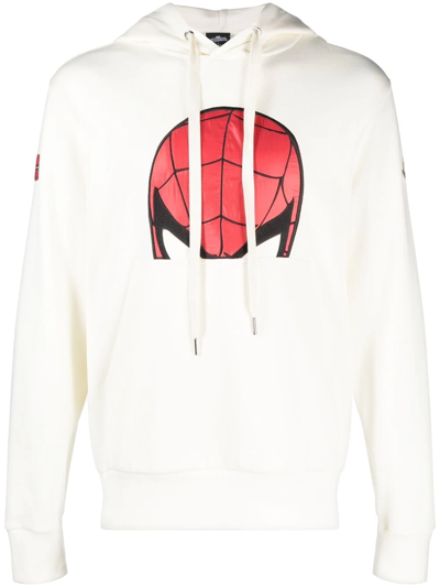 Shop Moncler X Marvel Spider-man Print Hoodie In White
