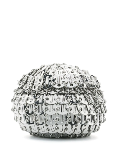 Shop Rabanne 1969 Party Ball Shoulder Bag In Silver