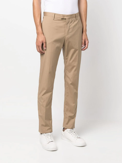Pt Torino Slim-cut Tailored Trousers In Neutrals