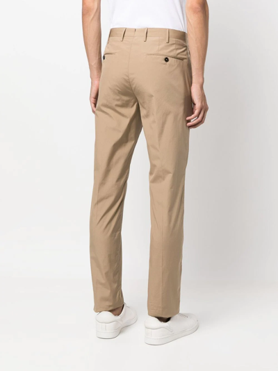 Pt Torino Slim-cut Tailored Trousers In Neutrals