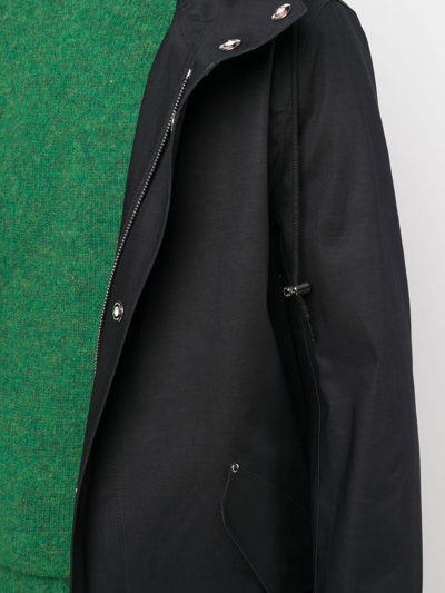 Shop Mackintosh Granish Hooded Raincoat In Black