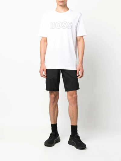 Shop Hugo Boss Litt Tailored Shorts In Black