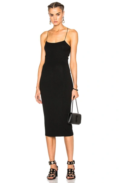 Alexander Wang T Alexanderwang.t Black Strappy Cami Tank Dress In Black