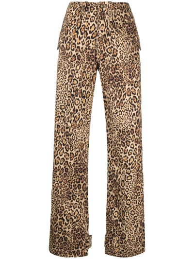 Shop Etro Leopard-print Cargo Trousers In Neutrals