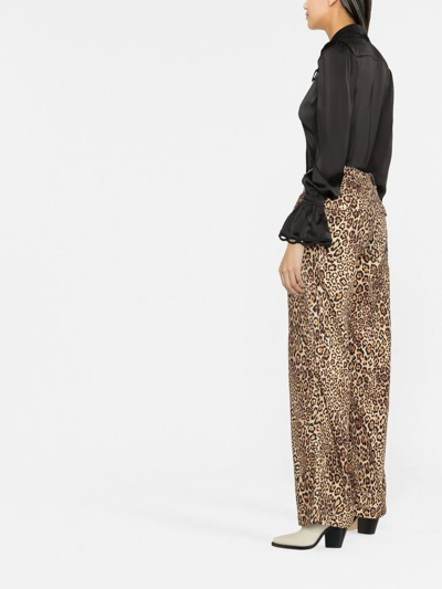 Shop Etro Leopard-print Cargo Trousers In Neutrals