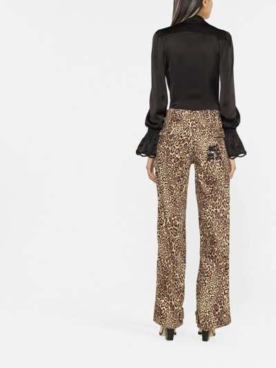 Shop Etro Leopard-print Cargo Trousers In Neutrals