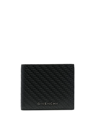 Givenchy Textured Leather Folding Wallet In Black