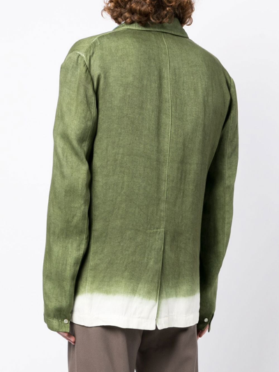 Shop Nick Fouquet Single-breasted Linen Blazer In Green