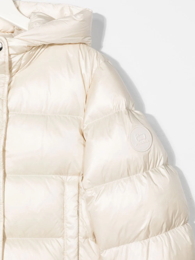 Shop Woolrich Glossy Quilted Down Parka In Neutrals