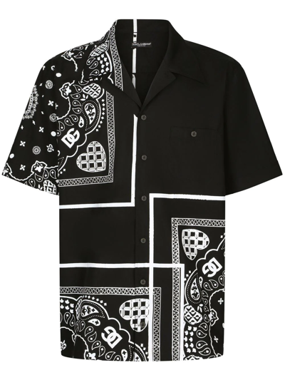 Shop Dolce & Gabbana Bandana-print Shirt In Black
