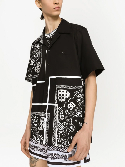 Shop Dolce & Gabbana Bandana-print Shirt In Black