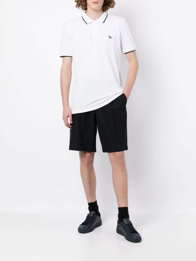 Shop Ps By Paul Smith Stripe-tipping Polo Shirt In White