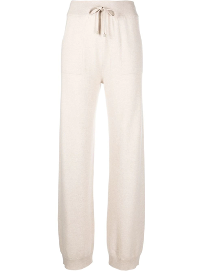 Shop Lorena Antoniazzi High-waist Knitted Trousers In Neutrals