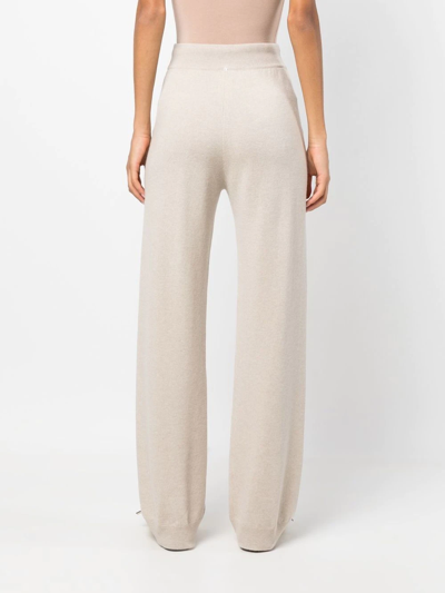 Shop Lorena Antoniazzi High-waist Knitted Trousers In Neutrals
