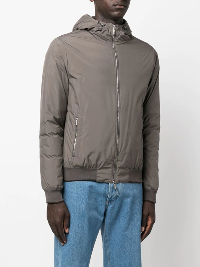 Moorer Oniro Hooded Padded Jacket In Grey
