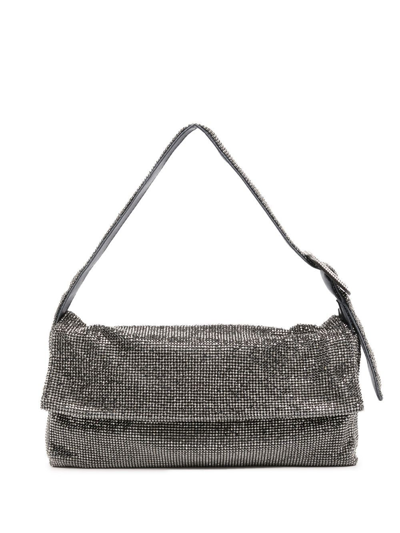 Shop Benedetta Bruzziches Vitty Le Grande Crystal-embellished Shoulder Bag In Grey