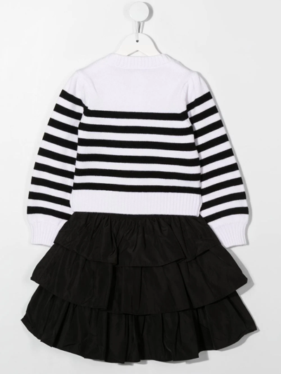 Shop Twinset Striped Jumper & Flounce Skirt In White