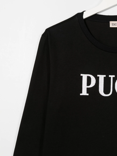 Shop Pucci Junior Teen Logo-print T-shirt In Black