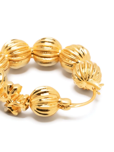 Shop Tory Burch Roxanne Fluted Bead Earrings In Gold
