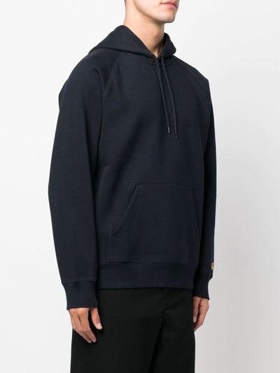 Carhartt Embroidered-logo Detail Hoodie In Blue