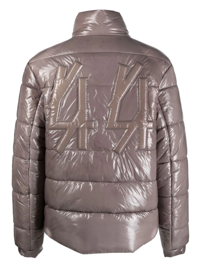 44 Label Group Gray Blow Out Puffer Jacket In Grey