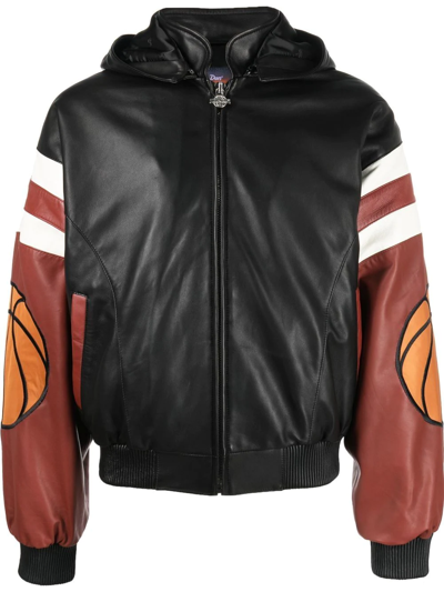 Just Don Basketball-appliqué Brand-embroidered Boxy-fit Leather