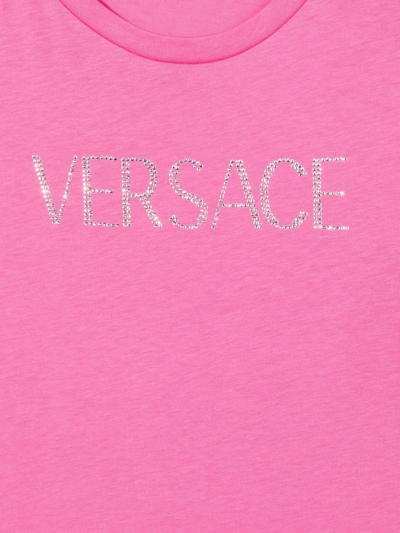 Shop Versace Teen Gem-logo Short-sleeved T-shirt In Pink